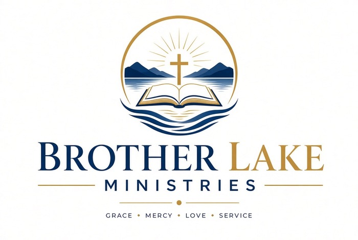 Brother Lake Ministries logo: Grace, Mercy, Love, Service